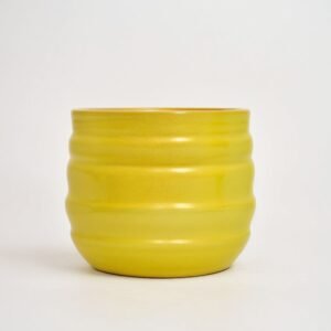 Pot ceramic  matte yellow