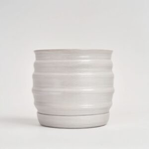 Pot ceramic  pearl white