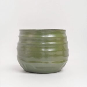 Pot ceramic Honeycomb matte olive