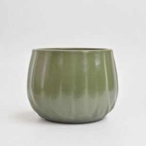 Pot ceramic Wave matte olive